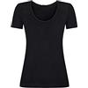 SalGiu Maglia Intima Donna (3 Pezzi) 100% Cotone Mezza Manica Estiva in Raso (L, 3 Nere)