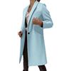 LOIJMK Cappotto da donna in finta lana sottile Trench Jacket Donna Slim Long Overcoat Outwear, Celeste., S