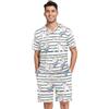 GAIREG Pigiama estivo da uomo, set pigiama e pantaloncini, taglie S-XXL, Unicorno su strisce, XXL
