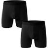 Generic Mens inverno pile foderato caldo gamba lunga boxer slip, biancheria intima in pile corpo mens sport pantaloncini termici, 2 pezzi, colore nero., M