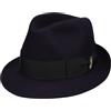 Borsalino Cappello di Feltro Nilo Premium Donna/Uomo - Made in Italy Trilby Lana con Fodera, Nastro Grosgrain Autunno/Inverno Inverno - 57 cm Blu Scuro