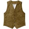 Gefomuofe Gilet da Uomo Senza Maniche in Cotone con Scollo a V, Gilet Classico Monocromatico in Corduroy, Gilet Business Casual, Giacca Senza Maniche Stretta, Gilet, gold, M