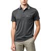 MakingDa Polo Shirt Uomo Maniche Corte Estate Tasca al Petto T Shirt Colletto a Scacchi Slim Fit Button Sport Basic Leggero Tennis Smart Tee Top Casual Estate Shirts Nero XXL