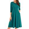 GRACE KARIN Abito casual da Donna Abito autunnale a pieghe leggero Abito fluido da Donna Semplice M da Donna Verde acqua -17