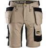 Snickers Workwear AllroundWork 6141 Shorts da lavoro elasticizzati con tasche holster, kaki/nero, 46