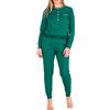 o-day De Fonseca Pigiama Donna Invernale Caldo Cotone 100% Set Lungo con Pantalone Comodo Due Pezzi Homewear Inverno
