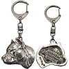 Art-Dog Portachiavi simpatico cane - Collezione esclusiva Portachiavi simpatico Pug I - Graziosi portachiavi placcati in argento con lucchetto da 2,5 cm - 4,4x4,1x8,5cm