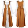 Rrongwn Costume da donna rinascimentale medievale lungo steampunk abito festivo storico medievale elegante abito vittoriano retrò gotico abito da cocktail Halloween, cachi, S