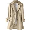 Generico Cappotti Da Donna - Mezze Stagioni Maniche Lunghe Giacca Capispalla Lungo Ampio Con Cintura Trenchcoat Stile Britannico Risvolto Cappotto Cardigan Elegante Casual Primavera Trench Coat