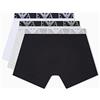 EMPORIO ARMANI Boxer da Uomo, Nero/Grigio Mel/Bianco, M
