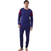 Noidinotte; more than pyjamas Noidinotte - Pigiama Uomo Caldo Cotone Articolo Cut. - XL Blu
