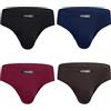 wirarpa Slip Uomo Microfibra Pacco da 4 Mutande Elastico Tinta Unita Taglia M