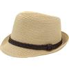 Carnavalife Cappello Paglia Uomo Donna Fedora Borsalino Trilby Berretto Panama Estate Spiaggia ala Corta Moda Unisex, lu-129-beige, 57