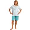 Leedya Pigiama Donna Primaverile Estivo in Cotone 100% - Manica Corta e Pantalone Corto Stile Basket, Fresco e Traspirante, Comfort Fit, Made in Italy
