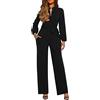Yekdmxop Tuta Da Donna Elegante Tute Donna Eleganti Lunghe a Gamba Larga Completo Donna Trendy Monopezzi Baggy Tinta Unita Jumpsuit Donna Playsuit Cocktail Pantalone Maniche Lunghe Abiti Da Sera Interi