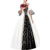 Meaunzyl Abito da Sera Lungo Donna Medievale Vittoriano per Il Rinascimento per Carnevale Halloween Feste Principessa Palazzo Vestito Gotico Pizzo Vintage Costume da Regina Donna Sera Costume dell'800