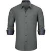 Enlision Camicia Uomo Manica Lunga Elegante Camicia Grigio Uomo Slim Fit Casual Cotone Camicie Elasticizzata No Stiro Uomo con Tasca S