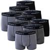 O'Neill Set di 9 boxer da uomo, basic, biancheria intima, con logo, cotone, sport, uomo, nero, grigio, blu, S, M, L, XL, XXL