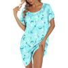 ENJOYNIGHT Camicia da notte da donna in cotone a maniche corte con stampa