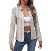 Cocila Giacca Elegante Casual Alla Leggera Con Colletto E Foderata A Quadri Da Donna Modello 2025 Buste Porta Abiti Giacche Autunno Invernale Da Lana Cotta Abbigliamento