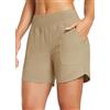 baleaf Pantaloncini da Bagno Donna con Fodera Costume da Nuoto Vita Alta Controllo della Pancia Costumi da Bagno Mare Tankini Shorts Marrone 3XL