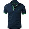 GNRSPTY Polo da Uomo Manica Corta Ricami Fulvi Casual Chic Poloshirt Camicia T-Shirt Estate,Marine+Verde,3XL