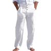 PWWPDJNQ Parachute Pants Pantaloni Lino Uomo: Pantaloni Larghi Casual Pantalone Elasticizzati Comodi Yoga Pants Eleganti Leggeri con Elastico in Vita