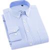 Vsadsau Camicia da uomo a maniche lunghe, in oxford tinta unita, casual, taglia più, vestibilità regolare, con bottoni, spessa