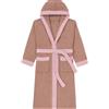 LARA MORADA Accappatoio Bambino - Bambina, Ragazza - Ragazza Tinta Unita Bordo, In Morbida Spugna di Cotone 100% Con Cappuccio 450gr/m2 (IT, Età, 6 anni, 8 anni, Regular, Tortora/Rosa)
