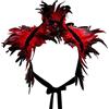 Paowsietiviity Gotico Piuma Naturale Mantello Scialle Scialle Stola Poncho Girocollo Collare Nero, Rosso, 80-100 x 40cm
