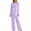 Generic 3 pezzi da donna madre della sposa pantaloni tuta pizzo madre della sposa abiti con giacca manica lunga abito da sposa elegante abito da sera set tinta unita trendy tre pezzi per le feste