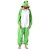 DELEY Unisex Adulto Pigiama Animale Anime Onesie Pajamas Cosplay Halloween Costume di Carnevale Rana Taglia M