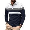 Comilaka Polo Uomo Manica Lunga Poloshirt Casual Colori a Contrasto Tops Slim Fit Autunno Inverno