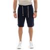 Giosal Bermuda Uomo Pantalone Corto Lino Tinta Unita Elastico in Vita Sartoriale (M, Blu)