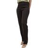 Carla Ferroni Pantalone Donna in Lana Jersey Caldo Morbido Elasticizzato Vita Alta (Marrone, 48)