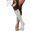 FALKE No. 4 M Kh seta al ginocchio tinta unita 1 paio, Calzini lunghi Uomo, Bianco Off-White 2040, 43-44