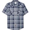 Dubinik®Camicia Uomo Manica Corta Fibra di bambù Casual Quadretti Comoda Bottoni Automatici Cowboy Western Vintage Camicia Blu Navy Azzurra S