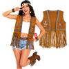 Fun Shack Gilet Hippie Donna, Costume Anni 70 Halloween Donna | Gilet a Frange, Stile Retro Anni 70 Colorato, Perfetto per Halloween, Ideale per Travestirsi