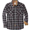 Dubinik® 6 oz Camicia Uomo Flanella Camicia Pile Cotone Western Cowboy Bottone di Perla Manica Lunga Pesante Quadri Vintage Grigio Scuro E Bianco 2XL