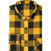 DOKKIA Abito Casual da Uomo a Maniche Lunghe Buffalo Plaid a Scacchi Camicia in Flanella Aderente, Bufalo Giallo Nero, L
