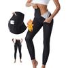 Merlvida Pantaloni Sauna Dimagranti Donna Vita Alta Leggins Dimagranti Donna Effetto Sauna Leggings Sportivi Push Up Tuta Dimagrante Sudare Pantaloni Snellenti Anticellulite per Yoga Corsa Fitness