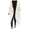 Generic Giacca in pile da donna foderata in agnello lungo in finto montone con tasche oversize, bianco, S