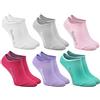 Rainbow Socks - Donna Uomo - Colorato Calzini Invisibili Calze Invisibili Corti - 6 Paia - Bianco Grigio Rosa Fucsia Viola Aquamarina - Taglia 36-38