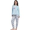 Disney Pigiama a maniche lunghe Stitch Angel da donna, blu, M