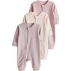 NEXT Bambina Confezione da 3 tutine per neonati in 100% cotone con zip | Neonato, bidirezionale, Questa confezione multipla contiene tre capi in cotone morbidissimo