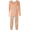 CRAZY FARM Pigiama Donna Cotone Leggero Manica Lunga Collo Serafino Pantalone con Polsino e Elastico in Vita Cotone Art 16035