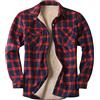 Generisch Camicia da lavoro da uomo a quadri, termica, con tasche, in lana di montone, a quadri, in flanella spessa, imbottita, in pile, giacca da escursionismo, autunno, inverno, giacca da uomo