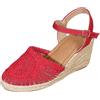 Generico Sandali Donna Estive con Zeppa Boho 35-43 EU in Rete Traspirante Traforata con Fibbia Sandali Chiuse Eleganti Cerimonia Scarpe Casual Chic Comode per Casa Lavoro Sera Festa Vacanze Spiaggia,