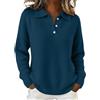 Generic Maglioni invernali da donna alla moda con colletto a polo maglione a maglia grossa elegante a maniche lunghe Henley camicia elegante pullover maglioni smart casual taglie forti maglioni accoglienti