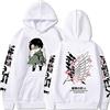 Sybnwnwm Felpa con cappuccio Attack on Titan Levi Ackerman Ali della Libertà Stampa 3D a Maniche Lunghe con Cappuccio, Bianco B, XS
